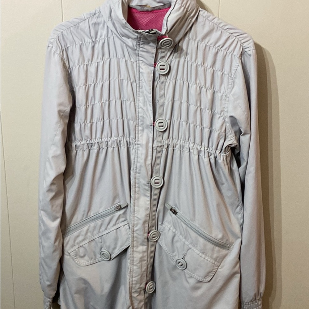 Athleta Women's Light Gray Button-Up Jacket